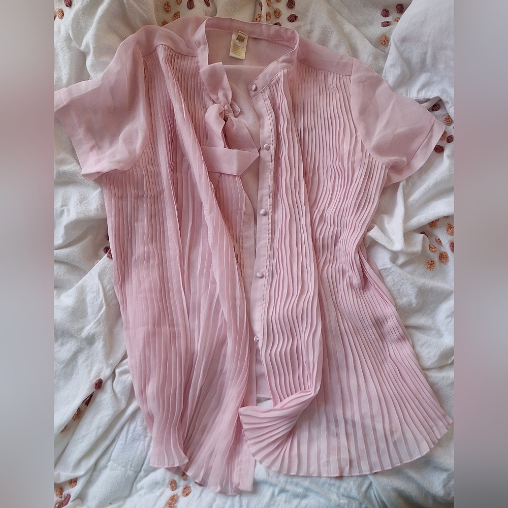 Vintage boudoir blouse baby pink